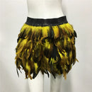 the PEACOCK BOHO - Fluffy Feather Burning Festival Elastic Waist Carnival Rave Mini Skirts