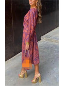 the ELEGANT BOHO - Sexy V-Neck Casual Comfortable Medium Length Dress for Women