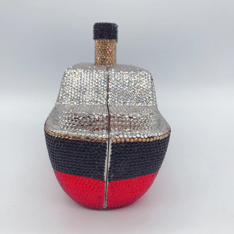 the MAIDEN VOYAGE - New Arrival Boat Crystal Clutches, Red Party Evening Clutch Bag, Wedding/Bridal Minaudiere Purse Rhinestone Handbag