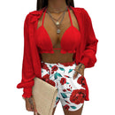 the BIKINI PARTY - Summer Beach Fashion Spring Sling Tops Long Shirt Short Pants 3-Piece Sets for Women