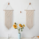the WOVEN WALL - Macrame Wall Hanging Tapestry, Handmade Ethnic Chic Tapestry, Woven Wall Art Décor, Beige Tassel Cotton Crochet Decoration