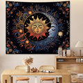 the SUN & MOON - Bohemian Mandala Sun/Moon Retro Tapestry Home Decor, Room Decor Wall Tapestry Art Cloth, Wall Hanging TapestrIes