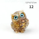 the WISE OWL - 1PCS Natural Crystal Stone Gravel Owl Animal Crafts, Hand Made Small Figurines DIY Resin Table Decor, Home Decor Collect Gifts