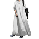 the WRAP BOHO - Spring/Fall Maxi Robe Baggy Cross V Neck Large Pocket Retro A-Line Bohemian Maxi Dress