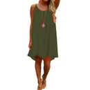 the NEON BOHO - Summer Beach Loose Casual Sleeveless Spaghetti Strap Hollow Out Mini Dress