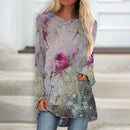 the TUNIC - Floral Painting 3D Print Long Sleeve Fashion Long Tunic Tops for Women