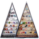 the GEMSTOME PYRAMID - 36 PCS/Box Natural Healing Crystals Mineral Specimens Irregular Tumbled Stones Rock Collection Box For Kids Research Teaching