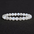 the LABRADORITE - Natural Grey Labradorite Bracelets, Flash Smooth Spectrulite Moonstone Round Elastic Beads Bracelet, Genuine Natural Stone Jewelry