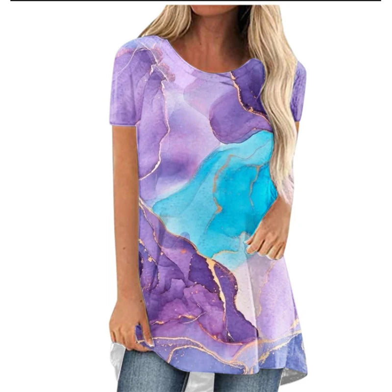 Fashion Butterfly Floral T-Shirts Gradient 3D Print Women Oversized Streetwear T Shirt Tunic Tops Harajuku Female Tees Clothing