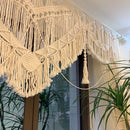 the BOHO CURTAIN - Nordic Handmade Cotton Wall Hanging Tapestry, Macrame Wedding Backdrop Curtain, Bohemia Tassel Wall Art, Boho Home Decor