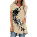 the TRIBAL - Western Aztec 3D Print Short Sleeve Oversized Tunic Tops for Women