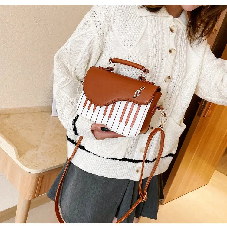 the KEYBOARD - Piano Design Women Shoulder Bags, PU Leather Messenger Bag, Handbag Fashion Crossbody Bag/Pocket Coin Purse