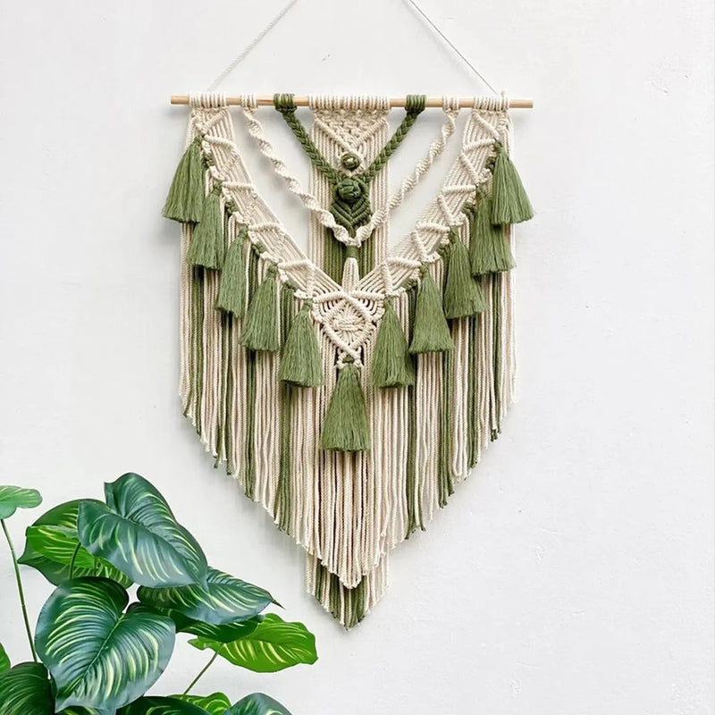 the MACRAME - Macrame Woven Wall Hanging, Boho Home Chic Bohemian Geometric Art Decor, Beautiful Apartment Dorm Room Decoration Tapestry