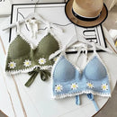 the CROP TOP - Swimwear Fashion Bohemian Beach Wear Outfit with Chest Pads Summer Sling Sexy Crochet Tops