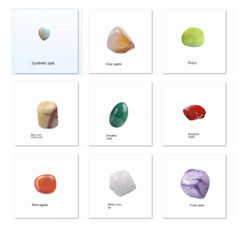 the GEM GIFT BOX - 1 Box Gift Raw 20 PCS Gemstones Collectible Sample Home Student Decoration Ore Mineral Specimen Quartz Crystal Polished Stone