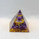 the GENERATOR - Natural Crystal Energy Generator Pyramid, Peridot Amethyst Reiki Healing Chakra Resin Pyramid, Egyptian Decor Room Decoration 1pc