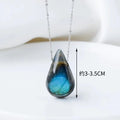 the TEARDROP - Nature Labradorite Drop Blue Flash Unique Gemstone Pendant Gift