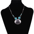 the AQUA MARINE - Bohemian Turquoise Natural Stone Pendants Necklace for Women