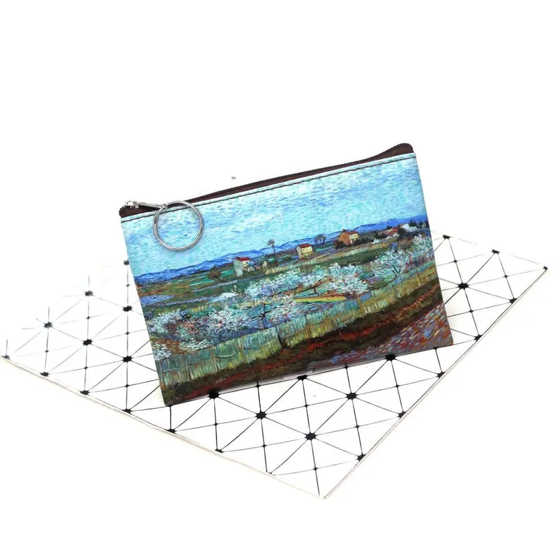 the COIN BAG - Small Wallet Mini Printing Coin Purses, Hasp Cash Card Handbags, Clutch Money Change Bag, Famous Van Gogh Oil Printing