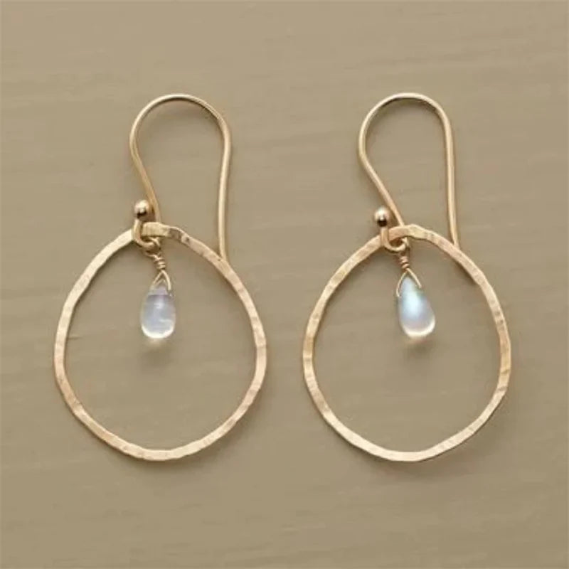 the CIRCLED PEARL - Dazzling Round Geometry Imitation Pearl Earrings for Women, Gold Color Party Dangle Earrings Jewelry