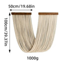 the CASCADE - Large Macrame Wall Hanging Tapestry with Wooden Stick Hand-Woven Bohemia Tassel Curtain Tapestry Background Boho Decor