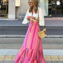 the SUNDAY STROLL - Boho Fashion Long Floral Summer/Autumn Loose Casual Elastic Waist Big Hem Long Skirts