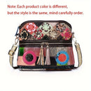 the HIPPIE HOBO - Casual Multi Color Messenger Bag, Snake Pattern Women's Colorful Flowers Splicing Tassels Single Shoulder Purse