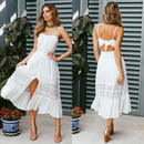 the WHITE PARTY COLLECTION - Elegant Party Beachwear Trendy Casual Summer White Cover-Ups Outfits New Boho Hippie Chic Long Maxi Dresses