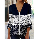 the VINTAGE BOHO - Women's Spring/Autumn Vintage Floral Print Knitted Cardigan Fashion Elegant V-Neck 3/4 Sleeve Tunic Sweater Coats