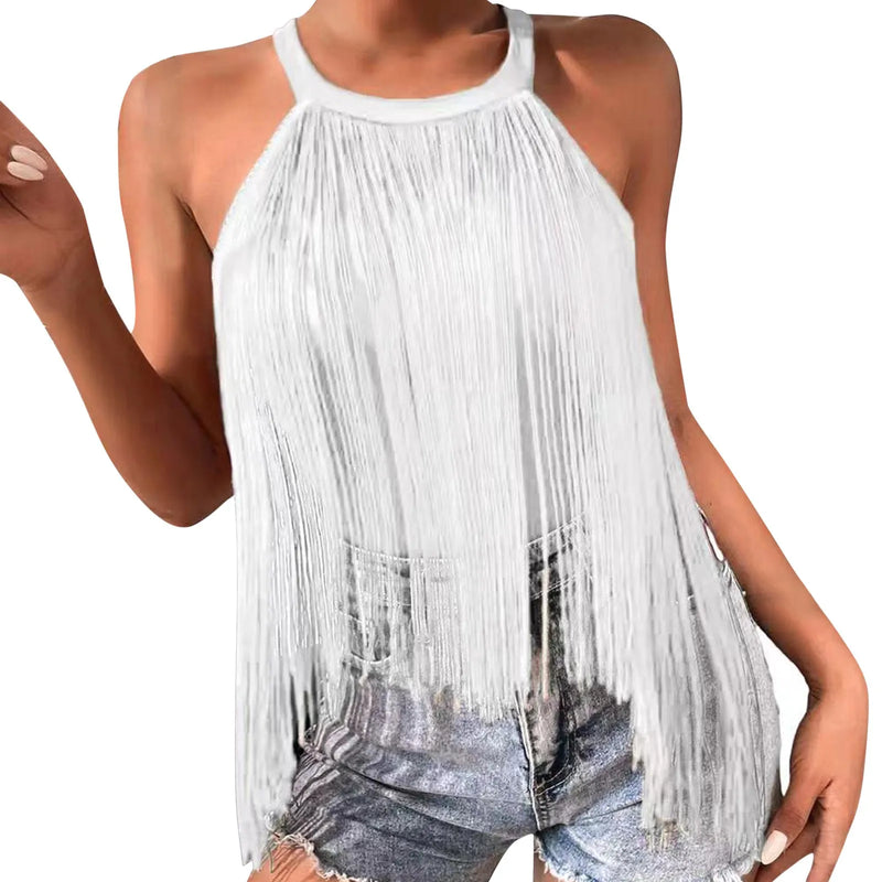 And Top Women's Tassel Sleeveless Fashion Tassel Beach Tank Top Clothes Teen Girls