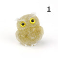 1PCS Natural Crystal Stone Gravel Owl Animal Crafts Hand Made Small Figurines DIY Resin Table Decor Home Decor Collect Gifts