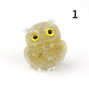 the WISE OWL - 1PCS Natural Crystal Stone Gravel Owl Animal Crafts, Hand Made Small Figurines DIY Resin Table Decor, Home Decor Collect Gifts