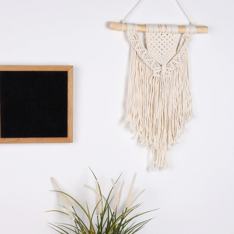 the MACRAME - Macrame Woven Wall Hanging, Boho Home Chic Bohemian Geometric Art Decor, Beautiful Apartment Dorm Room Decoration Tapestry