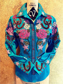 the RODEO BOHO - Women's Vintage Fashion Elegant Western Style Print Casual Slim Autumn Long Sleeve Blouses