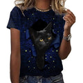 New Summer 3D Printing T-Shirt for Women Cute Cat Fashion Tee 2022 New Harajuku Animal Short Sleeve Oversized Clothing Camiseta