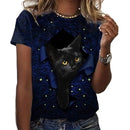 the CAT CRAZY LADY - Summer 3D Printing Cute Cat Fashion Short Sleeve Oversized T-Shirts for Women