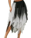 the TULLE TUTU - Fashion Summer Tutu Skirt Harajuku Tulle High Waist Midi Mesh Skirts