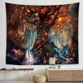 the FOREST LIFE - Tree Wall Hanging Tapestry, Fantasy Magical Tapestry Decorative Wall Decor