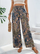the BOHEMIAN - Women's Summer Retro Style Fashion Versatile Printed Elastic Waist Wide Leg Pants