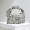 the KNOTTED RHINESTONE - Handle Rhinestones Knot Evening Bags, Silver Crystal Top Handle Bag for Women, Purses and Handbags Luxury Designer Handbag Tote