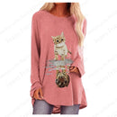 the LOUNGER - 3D Print Long Sleeve Fashion Long Tunic Shirts for Women