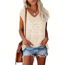 the BEACH TANK - Spring/Summer Fashion Letter Printed Sleeveless Beach Tank Tops for Women