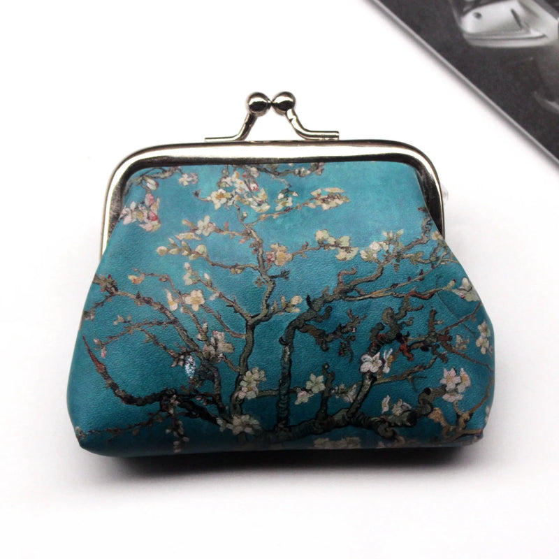 the COIN BAG - Small Wallet Mini Printing Coin Purses, Hasp Cash Card Handbags, Clutch Money Change Bag, Famous Van Gogh Oil Printing