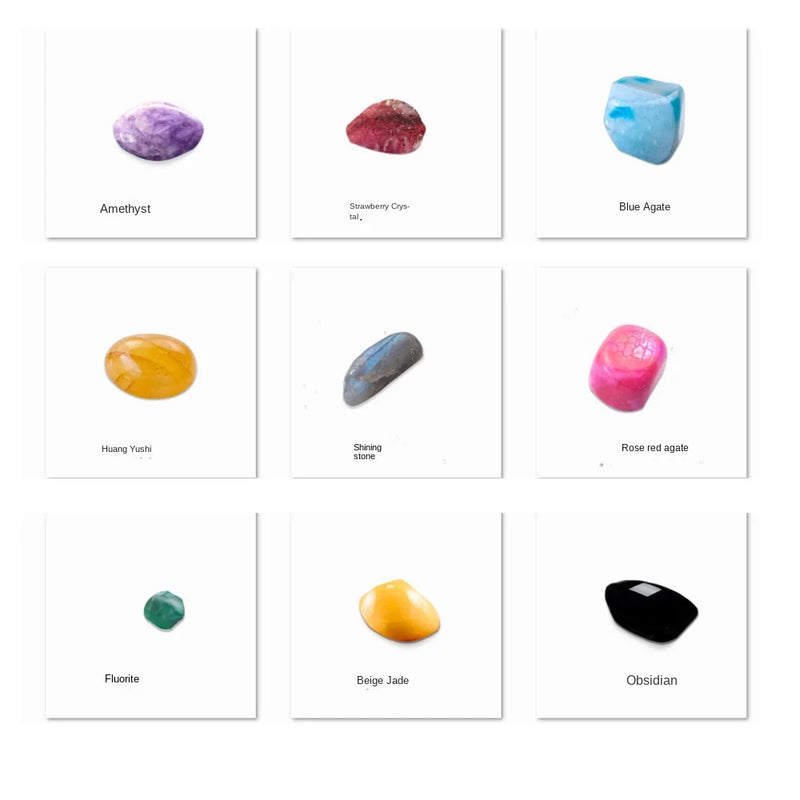 the GEM GIFT BOX - 1 Box Gift Raw 20 PCS Gemstones Collectible Sample Home Student Decoration Ore Mineral Specimen Quartz Crystal Polished Stone