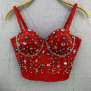 the JEWELED POPSTAR - Sexy Club Corset Streetwear Casual Camis Summer Party Fashion Tank Tops