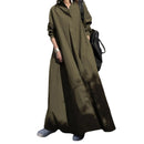 the WRAP BOHO - Spring/Fall Maxi Robe Baggy Cross V Neck Large Pocket Retro A-Line Bohemian Maxi Dress