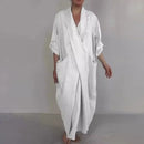 the WRAP BOHO - Spring/Fall Maxi Robe Baggy Cross V Neck Large Pocket Retro A-Line Bohemian Maxi Dress