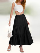 the SWING SKIRT - Summer Bohemian Pleated A-Line Flowing Swaying Layered Long Skirt