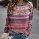 the BOHO SWEATER - Autumn/Winter Knitted Sweater Plus Size Round Neck Pullover Sweatshirts