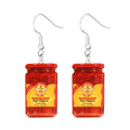 the PANTRY - Canned Bottle Snack Design Dangle Earrings, Cute Acrylic Jewelry Creative Food Ornaments